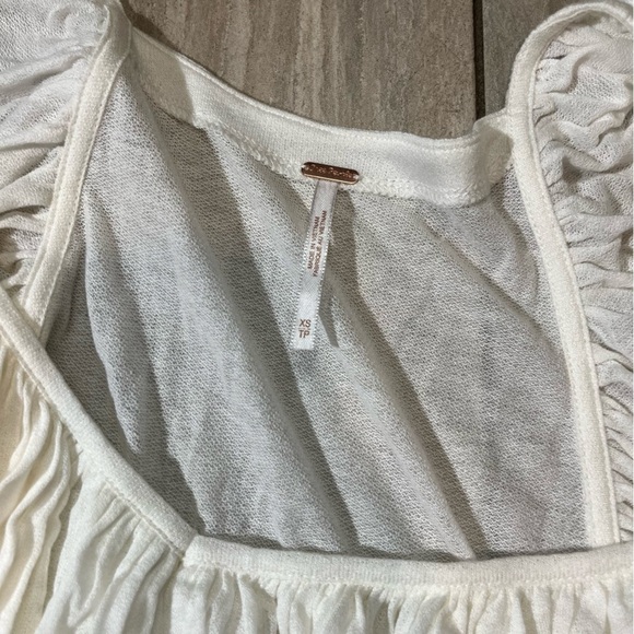 FREE PEOPLE Forever And Always Tee Top Ivory XSMALL New With Tags - Picture 4 of 4